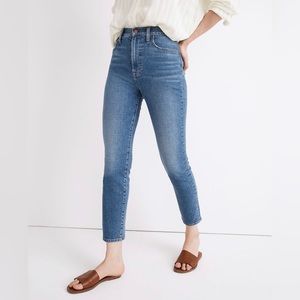 Madewell The Perfect Vintage Crop Jeans Button Fly Blue Women’s Size 24 Stretch